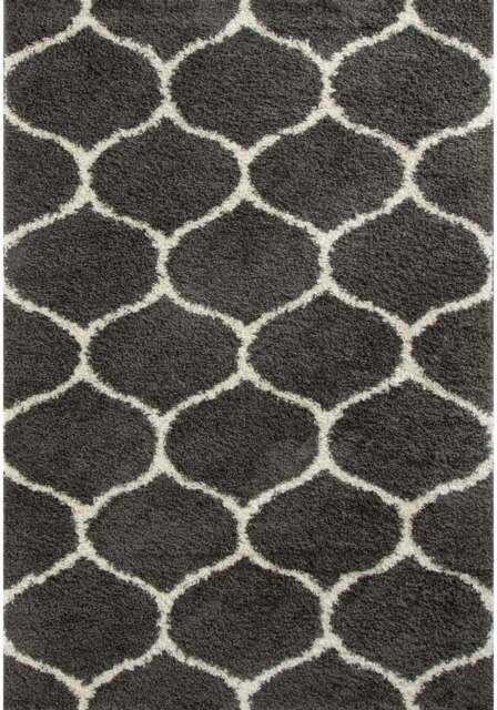 Rackhams Moroccan Dark Grey Shaggy Rug - 640 - 60X110 cm - image 1