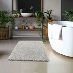Rackhams Washable Ghost Grey Shaggy Rug - 140X200 cm - thumbnail 4