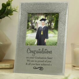 Rackhams Personalised Heart & Swirl 4x4 Glitter Glass Photo Frame - thumbnail 4