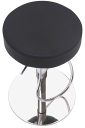 Rackhams Semplice Deluxe Breakfast Bar Stool, Chrome Footrest, Height Adjustable Swivel Gas Lift, Home Bar & Kitchen Barstool, Black - thumbnail 2