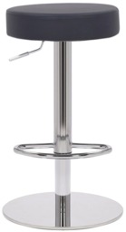 Rackhams Semplice Deluxe Breakfast Bar Stool, Chrome Footrest, Height Adjustable Swivel Gas Lift, Home Bar & Kitchen Barstool, Black