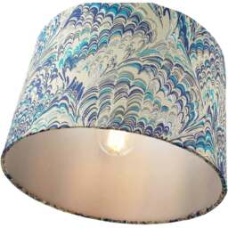Rackhams Contemporary and Vivid Peacock Print 40cm Table/Pendant Lampshade in Soft Cotton - thumbnail 4