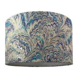 Rackhams Contemporary and Vivid Peacock Print 40cm Table/Pendant Lampshade in Soft Cotton