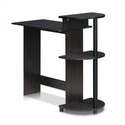 Rackhams Compact Computer Desk with Shelves, Dark Walnut Crafted for Practical Use and Stylish Living Spaces - 11181DWN - thumbnail 4