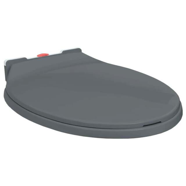 Rackhams Soft-Close Toilet Seat Quick Release Grey Oval - Polypropylene