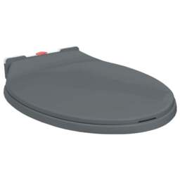 Rackhams Soft-Close Toilet Seat Quick Release Grey Oval - Polypropylene - Grey