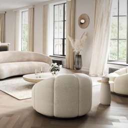 Rackhams Arsav Pumpkin Armchair, White Boucle - White - Single Seater - thumbnail 2