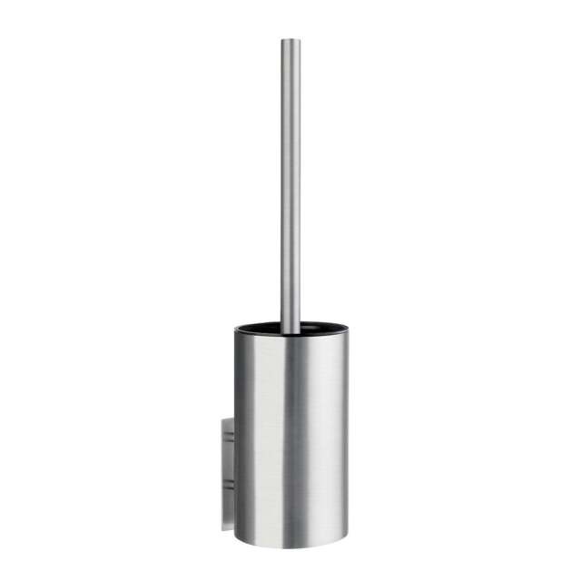 Rackhams Brushed Stainless Steel Toilet Brush and Holder Self Adhesive Bathroom Wall Mounted