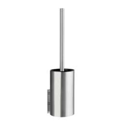Rackhams Brushed Stainless Steel Toilet Brush and Holder Self Adhesive Bathroom Wall Mounted