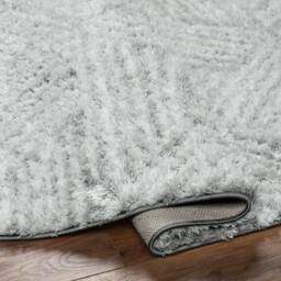 Rackhams Cloudy Shag-Geometric Beige Grey Soft Plush Pile Rug - 200 x 275 cm - thumbnail 4