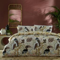 Rackhams Tocorico Toucan Duvet Cover Set - Natural - Double - Natural - 50% Polyester/50% Cotton - thumbnail 1