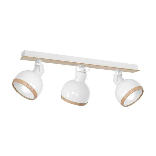 Rackhams Oval Ceiling Lamp Hand Made White With Natural Wood