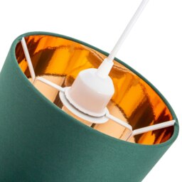 "Rackhams Modern Forest Green Cotton Fabric Small 8"" Lamp Shade with Shiny Copper Inner" - thumbnail 3
