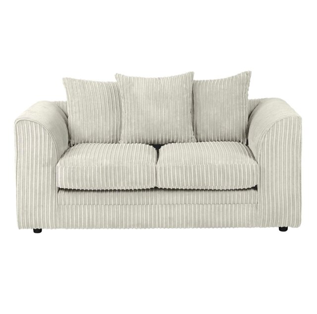 Rackhams Dylan Jumbo Cord 3+2 Seater Fabric Sofa in Cream - 2 Seater - image 1