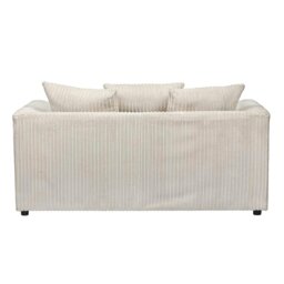 Rackhams Dylan Jumbo Cord 3+2 Seater Fabric Sofa in Cream - 2 Seater - thumbnail 5