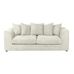 Rackhams Dylan Jumbo Cord 3+2 Seater Fabric Sofa in Cream - 2 Seater - thumbnail 6