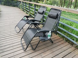 Rackhams 2 x Zero Gravity Reclining Garden Chair Sun Beach Lounger Recliner Outdoor Black - thumbnail 6