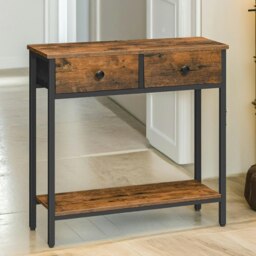 Rackhams Industrial 2 Tier Console Table With 2 Drawers Brown - thumbnail 4