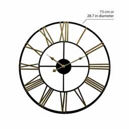 Rackhams WC2129 - Rustic Industrial Slim Black and Gold Iron Wall Clock - 73 cm / 28.7 in - thumbnail 4