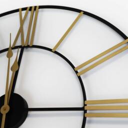 Rackhams WC2129 - Rustic Industrial Slim Black and Gold Iron Wall Clock - 73 cm / 28.7 in - thumbnail 5