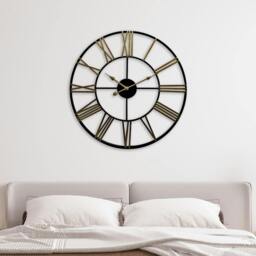Rackhams WC2129 - Rustic Industrial Slim Black and Gold Iron Wall Clock - 73 cm / 28.7 in - thumbnail 3