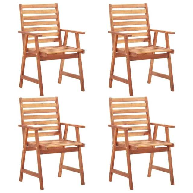 Rackhams Outdoor Dining Chairs 4 pcs Solid Acacia Wood