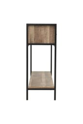 Rackhams Rustic Brown Metal Frame Console Table with 2 Drawer and Shelf - Brown - thumbnail 3
