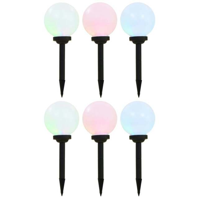 Rackhams Outdoor Solar Lamps 6 pcs LED Spherical 20 cm RGB - image 1