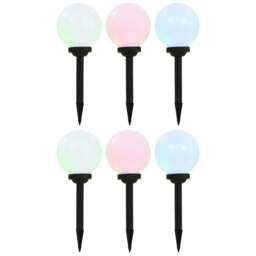 Rackhams Outdoor Solar Lamps 6 pcs LED Spherical 20 cm RGB - thumbnail 1