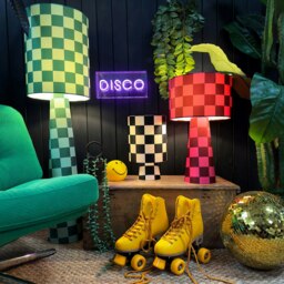 Rackhams Portable Checkerboard Velvet lamps in Liquorice - Maxi - 112cm Height - Rechargeable LED Bulb - thumbnail 6