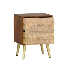 Rackhams Perdue Dakota Solid Mango Wood 2 Drawer Lamp Table - thumbnail 3