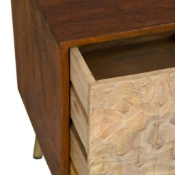 Rackhams Perdue Dakota Solid Mango Wood 2 Drawer Lamp Table - thumbnail 4