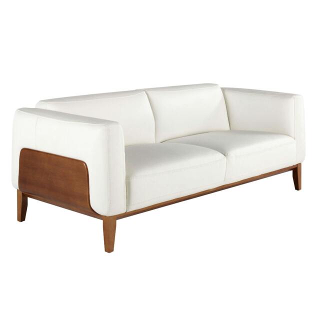 Rackhams White leather sofa 6115/6118 - 209 x 92 x 77 - 3 - image 1