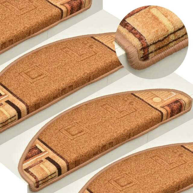 Rackhams Stair Mats Self-adhesive 10 pcs 65x21x4 cm Beige