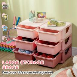 Rackhams Kids Storage Unit, with Six Drawers - Pink - thumbnail 4