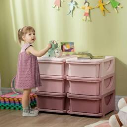Rackhams Kids Storage Unit, with Six Drawers - Pink - thumbnail 2