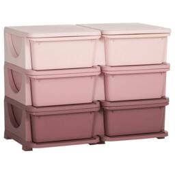 Rackhams Kids Storage Unit, with Six Drawers - Pink - thumbnail 1