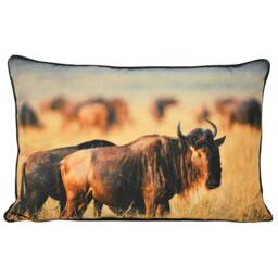 Rackhams Wildebeest Cushion Cover - Tan - 40x60cm - Tan - 100% Polyester