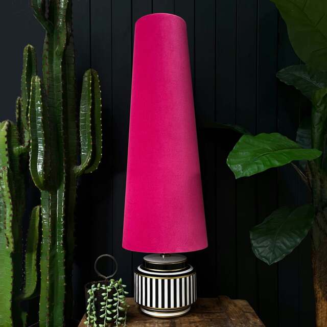 Rackhams Raspberry Velvet Oversized Cone Lampshades - King - image 1
