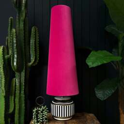 Rackhams Raspberry Velvet Oversized Cone Lampshades - King - thumbnail 1