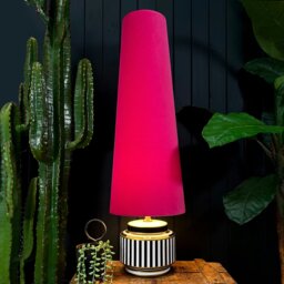 Rackhams Raspberry Velvet Oversized Cone Lampshades - King - thumbnail 2