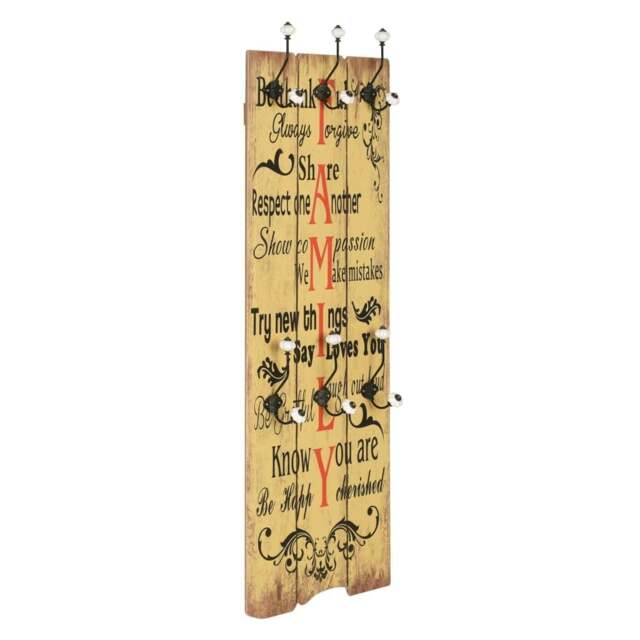 Rackhams Wall-mounted Coat Rack with 6 Hooks 120x40 cm FAMILY