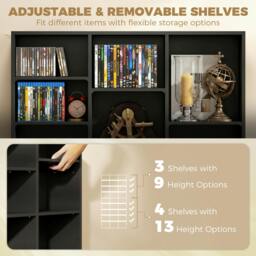 Rackhams 835 CD/500 DVD Storage Unit, Blu-ray Media Storage Shelf, Black - thumbnail 5