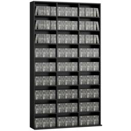 Rackhams 835 CD/500 DVD Storage Unit, Blu-ray Media Storage Shelf, Black - thumbnail 2