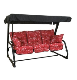 Rackhams Pendulum 3 Seater Garden Hammock Swing with Cushions - Convertible Bed - Aspen Grey (Black Frame) - 190(L) x 160 (W) - thumbnail 2