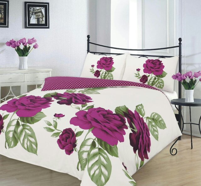 Rackhams Isabella Duvet Cover Set Bedding - Plum - Super King - image 1