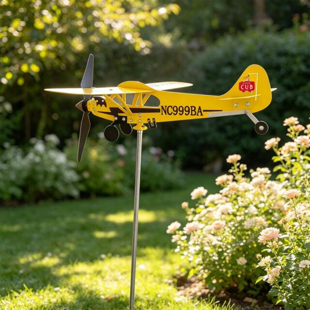 Rackhams Airplane-Shaped Garden Windmill Decoration - Style 3 - image 1