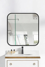 Rackhams Modern Square Wall Mirror with Aluminum Alloy Frame - thumbnail 1