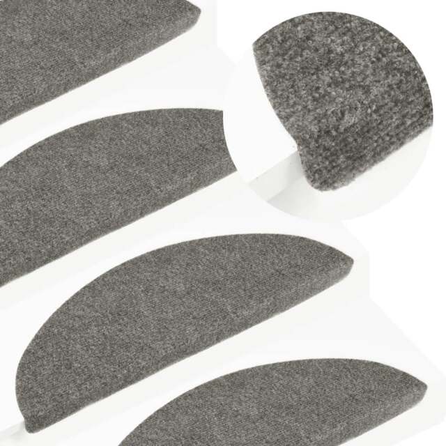 Rackhams Stair Mats Self-adhesive 10 pcs Grey 56x17x3 cm - image 1