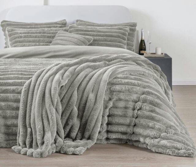 Rackhams Big Cord Teddy Silver Duvet Cover Set - Super King - image 1